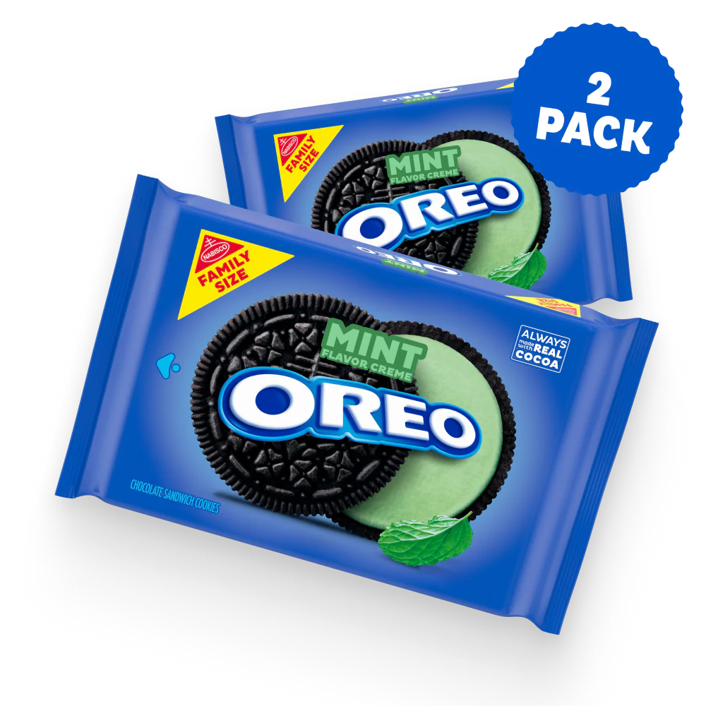 Mint Creme Chocolate Sandwich Cookies, Family Size, 2 Pack