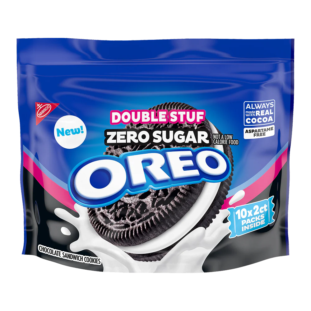 Zero Sugar Double Stuf Chocolate Sandwich Cookies, Snack Packs, 2 Pack - Image 2